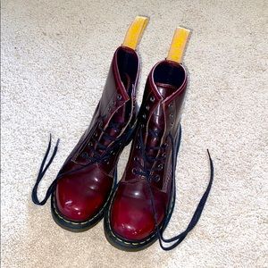Vegan Leather Maroon Dr. Martens